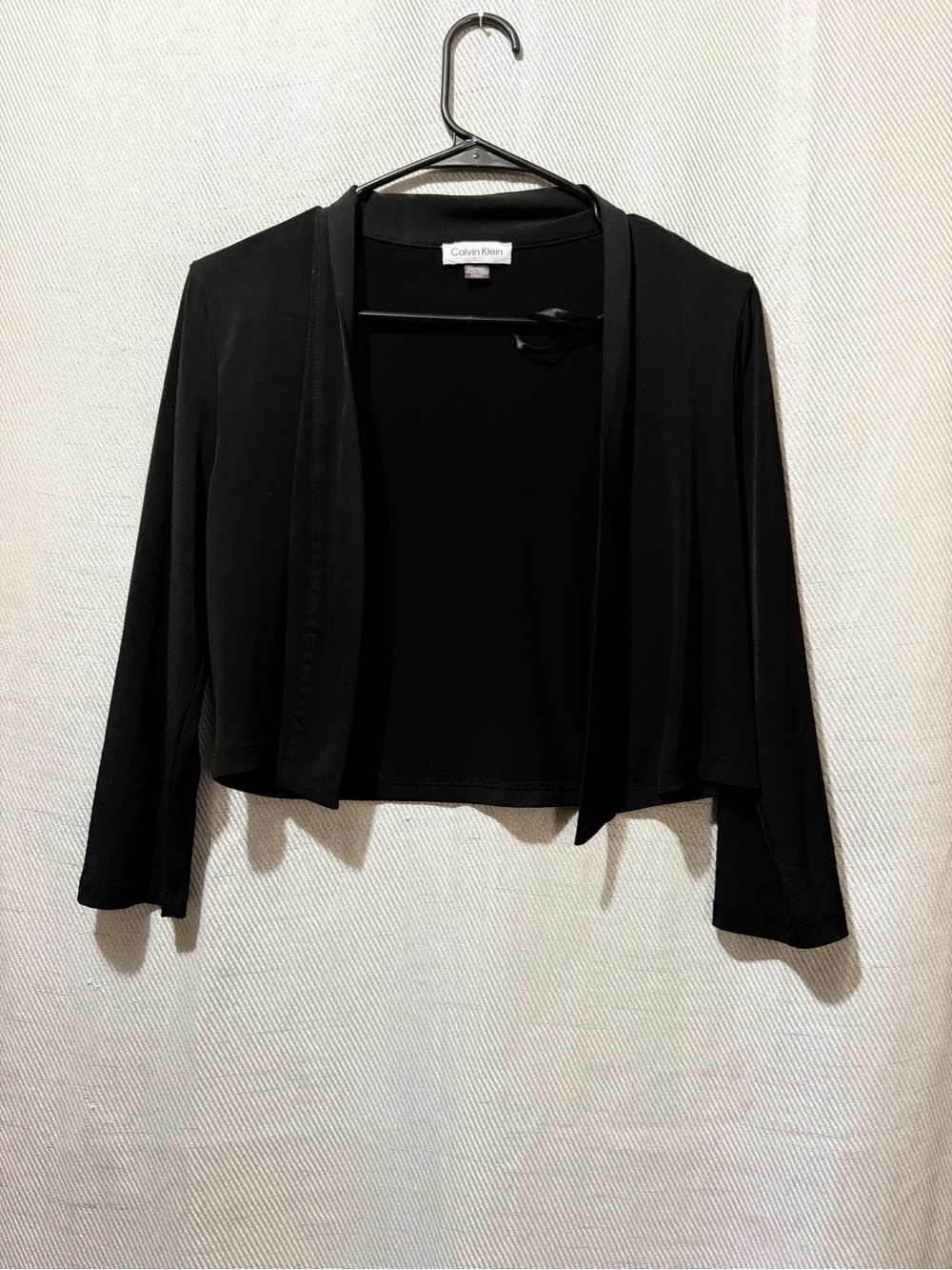 Calvin Klein Black Open-Front Cropped Cardigan